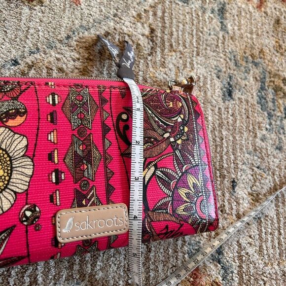Sakroots Pink and Brown Floral Wristlet - Picture 8 of 8